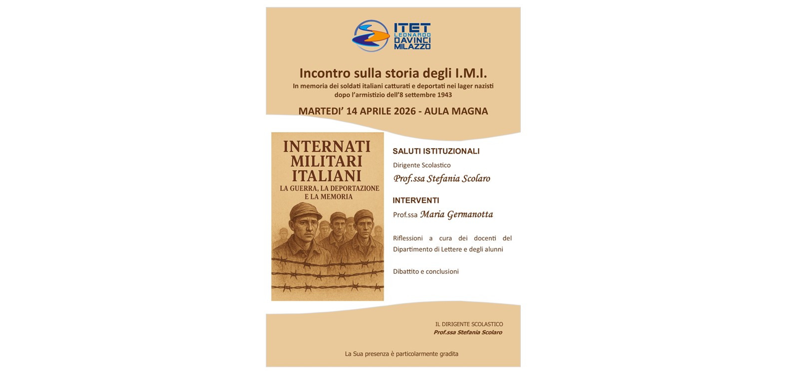 14 Aprile 2026 Aula Magna - Incontro sulla storia degli I.M.I.