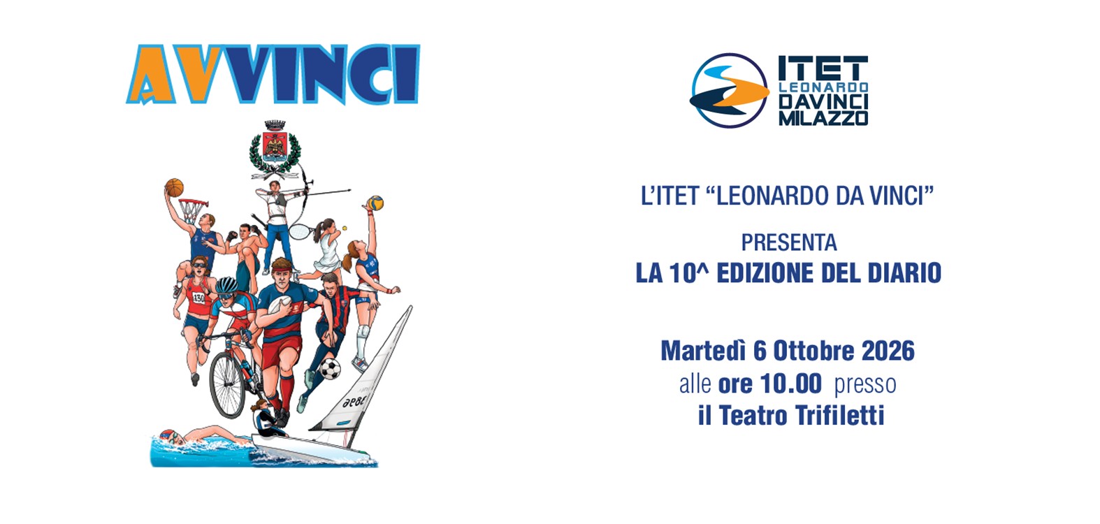 6 Ottobre 2026 ore 10:00 Teatro Trifiletti – Presentazione della decima edizione del Diario AVVINCI